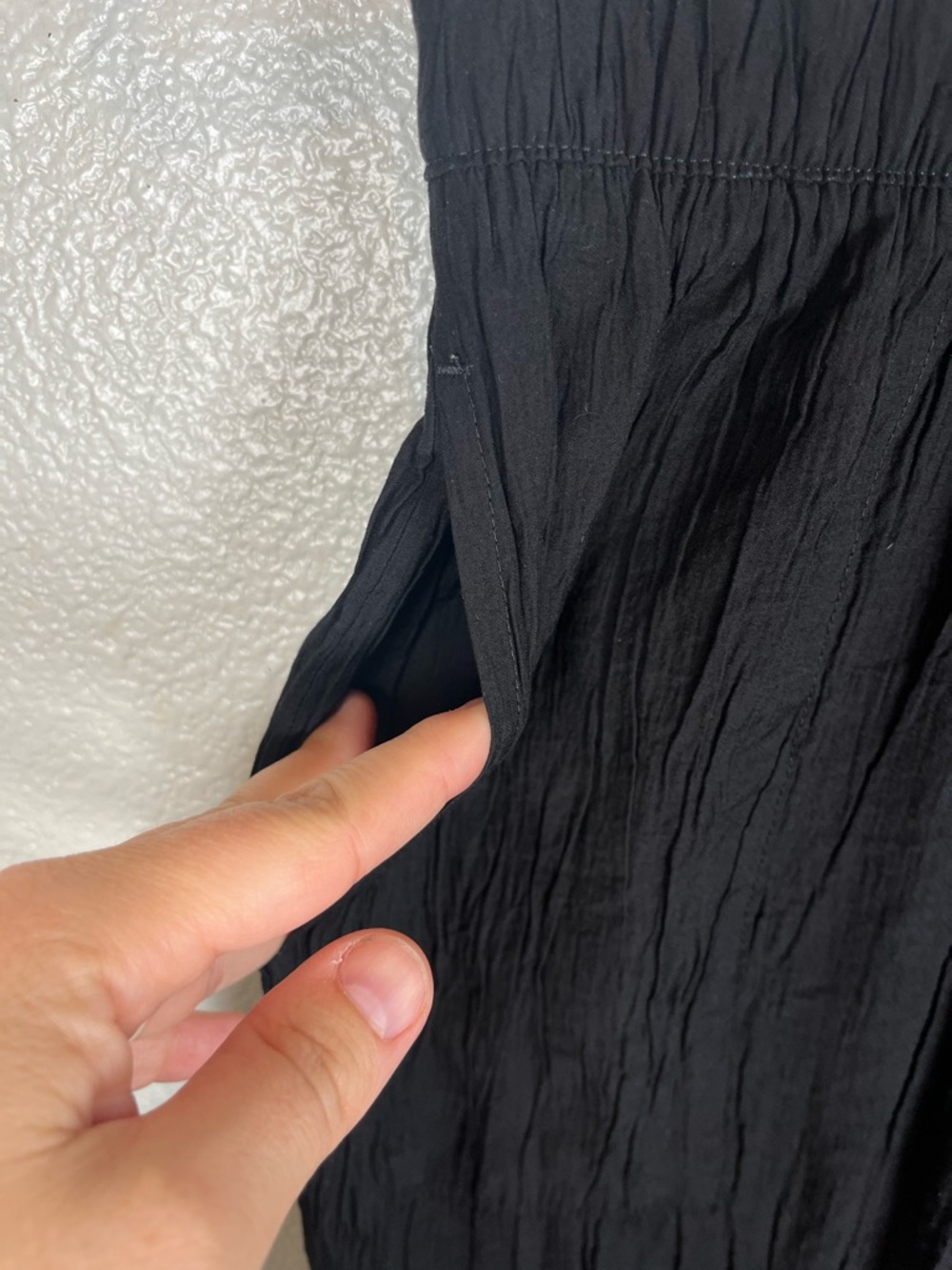 Zara Black Crinkled Elastic Waist Pull-On Pants Women’s SM - Picture 4 of 10